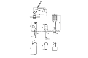Смеситель Lemark Bronx LM3745GM для ванны встраиваемый, на 3 отверстия, с аксессуарами, графит - 2