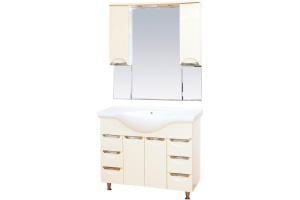 Зеркало Misty Жасмин 105 с подсветкой, бежевая эмаль - 2