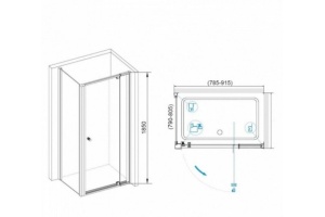 Душевой уголок RGW Passage PA-32-1 80x80 профиль хром стекло прозрачное - 3