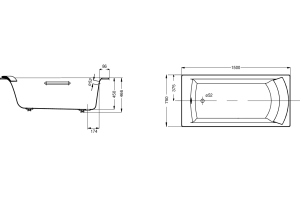 Чугунная ванна Jacob Delafon Biove 150x75 - 3