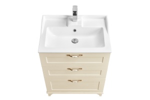 Тумба с раковиной напольная Aquaton Леон 65 бежевый - 3