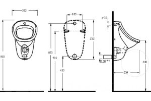 Писсуар подвесной beWash Eri с внутренним подводом воды белый - 2