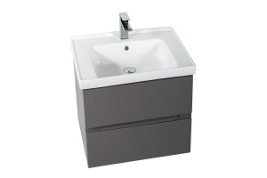 TECHNO База под раковину подвесная с двумя выкатными ящиками, Смоки софт AM-Techno-600-2C-SO-ZB815 - 3