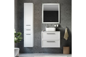 Мебель для ванной STWORKI Эстерсунд 75 белая матовая, роверелла с отверстием под смеситель в столешнице