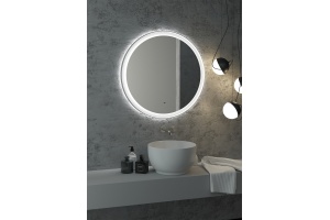 Зеркало круглое STWORKI Гриндстед 80 белое, с подсветкой - 3