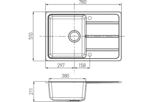 Мойка кухонная AQUATON Аманда шампань - 3