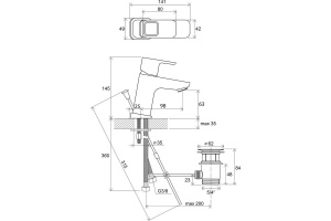 Смеситель для раковины Ravak 10° хром (X070063) - 3