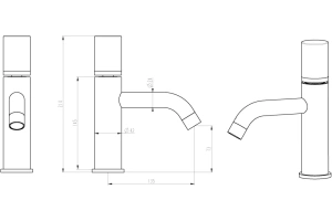 Смеситель для раковины Boheme Stick gold diamond black, черный, золото (121-GB) - 2