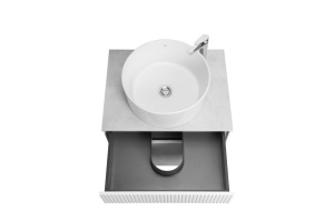 Тумба под раковину Aquaton Марбл 60 белый-серый - 3