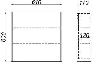 Корпус Зеркало-шкаф Aqwella 5 stars Mobi 60 - 2