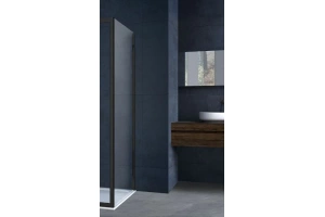 Боковая стенка Vincea Alpha 90х190 профиль черный стекло прозрачное