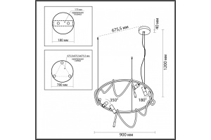 Подвесная светодиодная люстра Odeon Light Corda 4397/55L - 3