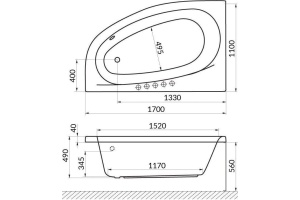 Ванна EXCELLENT Kameleon 170x110 (лев.) - 2
