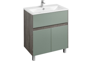 Тумба с раковиной Aquaton Форест 75 зеленый-темное дерево