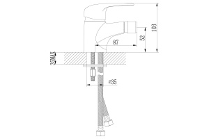 Смеситель для биде Lemark Pramen хром (LM3308C) - 2