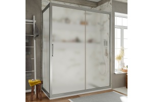 Душевой уголок STWORKI Эстерсунд DE019R80110200 110x80 см профиль хром матовый, стекло матовое, прямоугольный