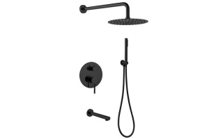 Душевая система Abber Emotion черная, матовая (AF8817B)