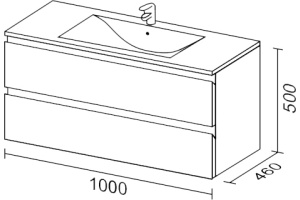 Тумба под раковину Sanvit Авеню-2 100 белый глянец - 3