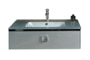 Тумба под раковину Armadi Art Lucido 100 серебро