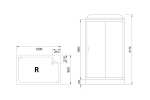 Душевая кабина Royal Bath HP 120х80 R профиль хром стекло прозрачное - 3