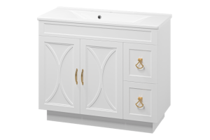 Тумба с раковиной Misty Амбра 100 белая матовая