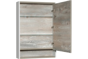 Зеркало-шкаф Aquaton Капри 60 с подсветкой белый-светлое дерево - 2