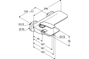 Смеситель для ванны Kludi  хром (524450575) - 2