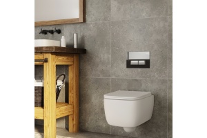 Кнопка смыва Iddis Uniglass стекло, черная UNG10GBi77 - 2