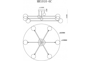 Люстра на штанге MyFar Stacy MR1010-6C - 3