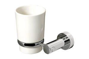 Стакан для зубных щеток WasserKRAFT хром - белый