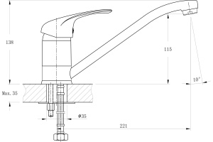 Смеситель для кухонной мойки RUSH Corsica (CO4240-28) - 2