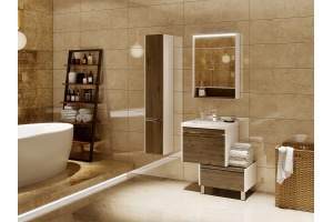 Комплект мебели Aquaton Капри 60 белый-темное дерево