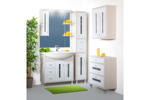 Тумба для комплекта Бриклаер Бали 85 светлая лиственница, белый глянец - 2