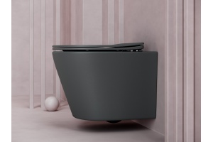 Унитаз подвесной Ceramica Nova Balearica Rimless CN6000MDH темный антрацит матовый - 3