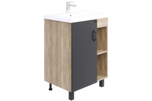 Тумба под раковину Onika Тимбер 50 серый матовый/дуб сонома (105035)