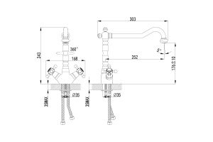 Смеситель для кухонной мойки Lemark Vintage бронза (LM2805B) - 2