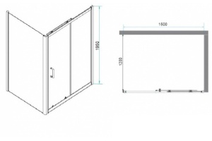 Душевой уголок RGW Passage PA-74 150x120 профиль хром стекло прозрачное - 3