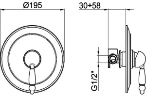 Смеситель Webert Dorian DO880101065 С ВНУТРЕННЕЙ ЧАСТЬЮ, бронза - 2