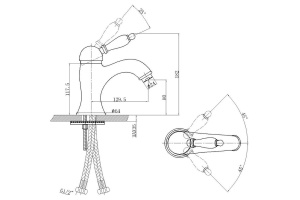 Смеситель для раковины Aksy Bagno Biti бронза (302 bronze) - 3