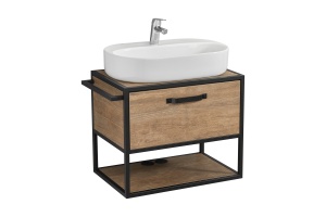 Комплект мебели Aquaton Лофт Фабрик 65 с раковиной Одри 62 темное дерево - 2