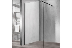 Душевая перегородка Vincea Walk-In 120х200 черный матовый стекло прозрачное