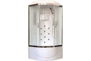 Душевая кабина Royal Bath 100х100 хром стекло матовое с гидромассажем
