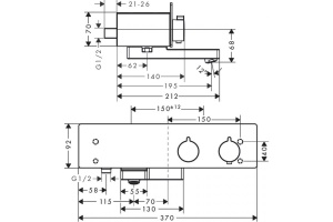 13107400 HG ShowerTablet 350 термостатический смеситель для ванны - 2