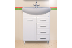 Тумба под раковину Misty Стелла 65 белая глянцевая