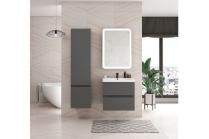 TECHNO Шкаф подвесной, фасады асимметричные, Смоки софт 400x300x1600, AM-Techno-1600-AC-SO-ZB815-L - 2