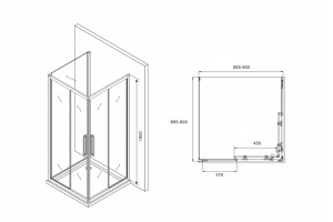 Душевой уголок Abber Schwarzer Diamant (AG02090BH-S90B) - 2