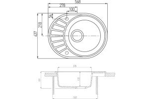 Мойка кухонная AQUATON Чезана кофе - 3