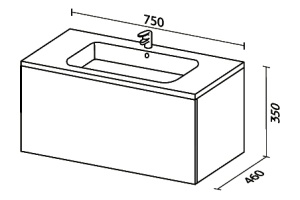 Тумба под раковину Sanvit Кубэ-1 75 белый глянец - 3
