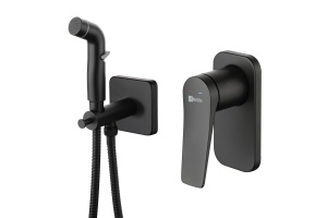 Смеситель Lemark Bronx LM3719BL с гигиеническим душем, встраиваемый, черный