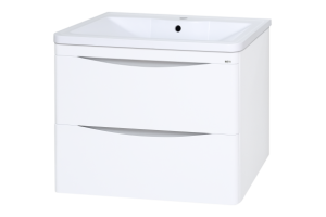 Тумба с раковиной Misty Атлантик 60 белая глянцевая